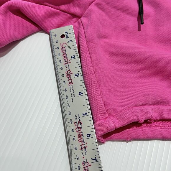 Runway Versace Logo Drawstring Distressed Jersey Pink Shorts Size 38/XS NWT - Picture 13 of 14